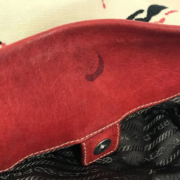 PRADA logo Shoulder Rope Canvas Tote Bag Hobo Bag Shoulder Bag - Picture 2 of 13